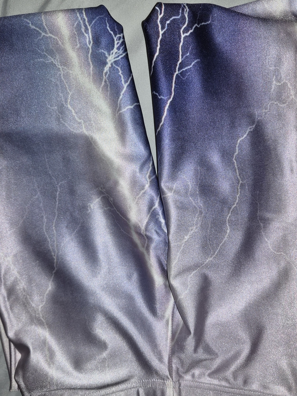 Blackmilk Lightning Print Leggings in Purple and Silver